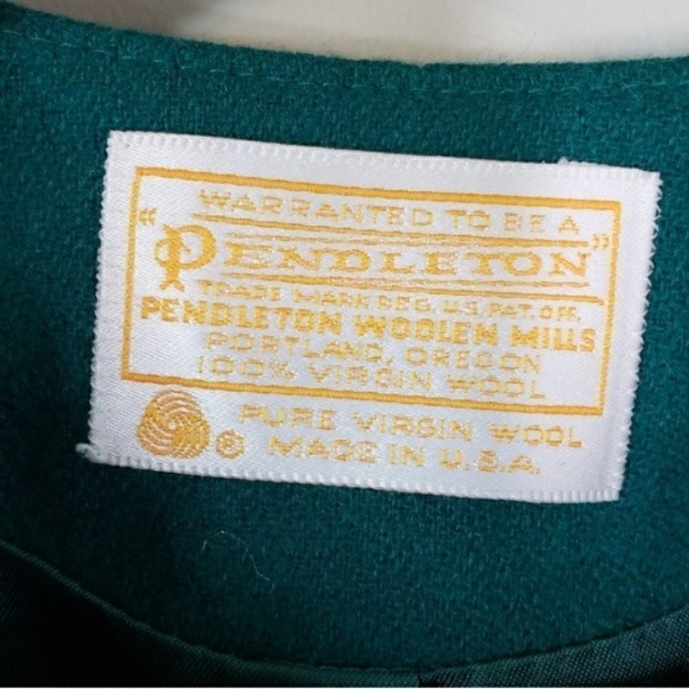 Vintage Pendleton | 4 Button Green Jacket Size 10 - Picture 3 of 5